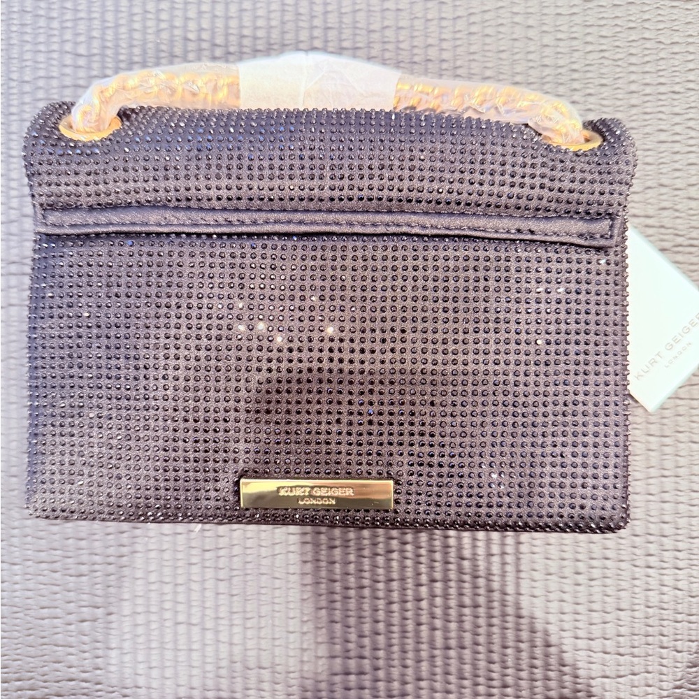 Kurt Geiger Black and Gold Beaded Clutch - Picture 5 of 11
